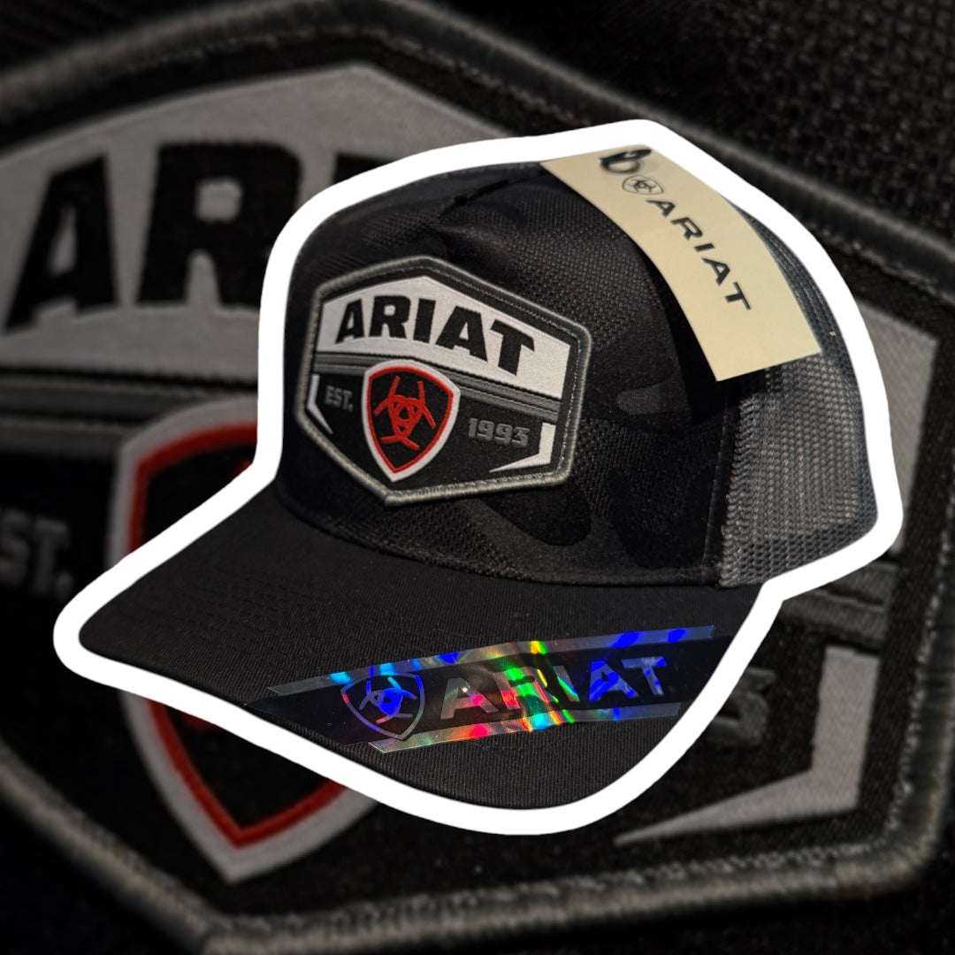 Ariat Black/Grey Camo Snapback