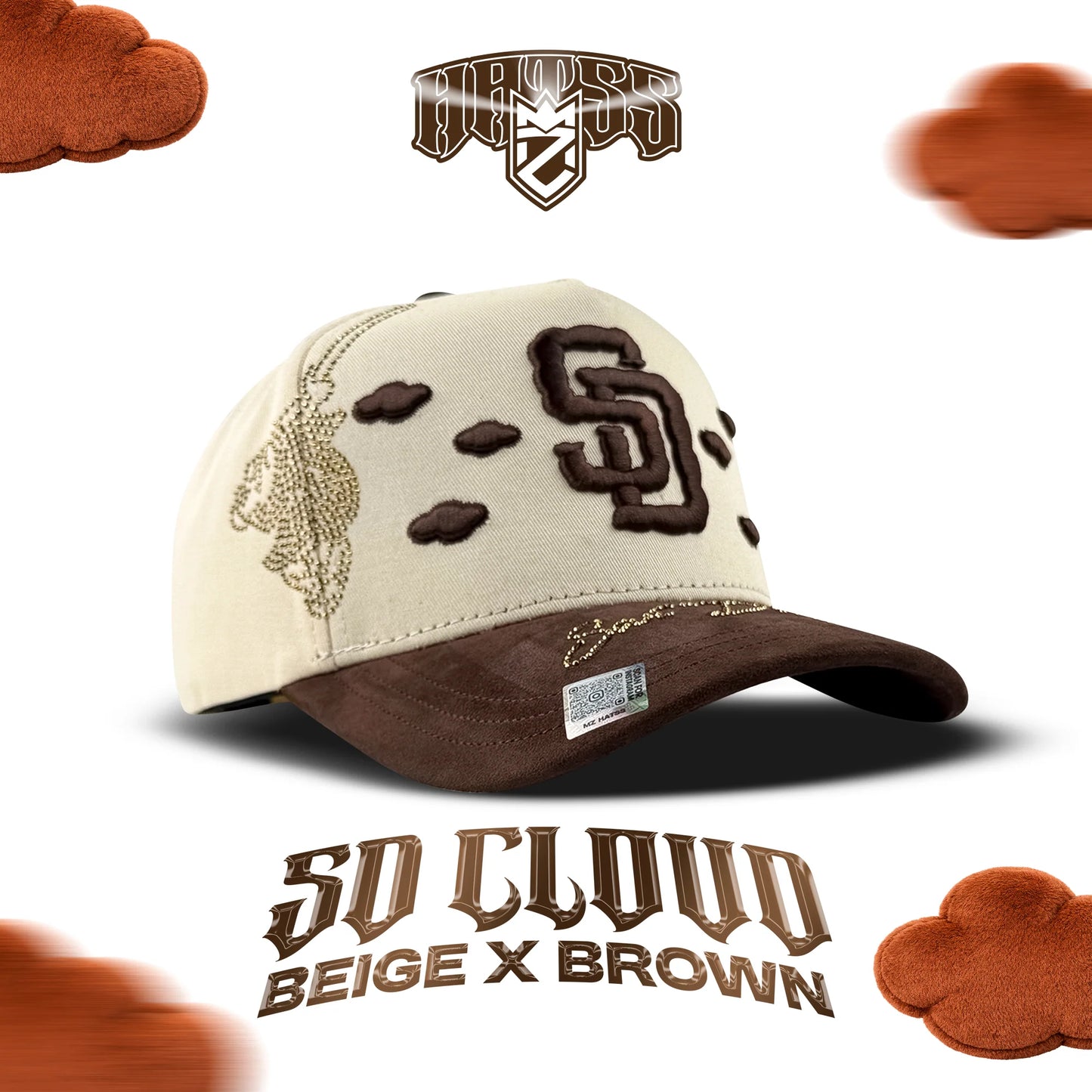 “SD Clouds” Cream/Brown (MZ Hatss)