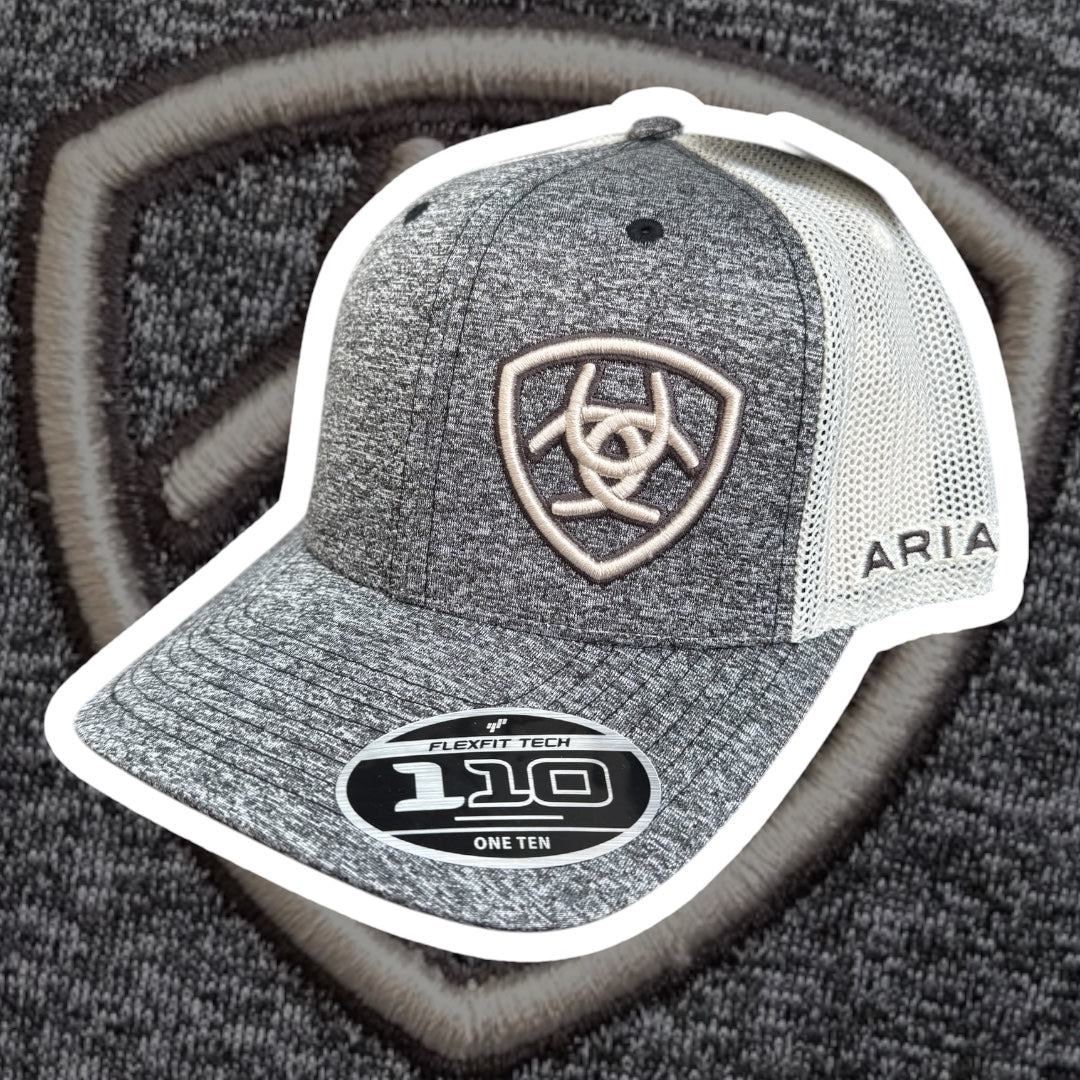 Ariat Cream Logo Grey Snapback