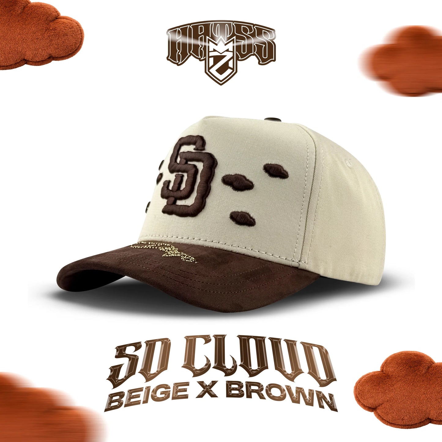 “SD Clouds” Cream/Brown (MZ Hatss)