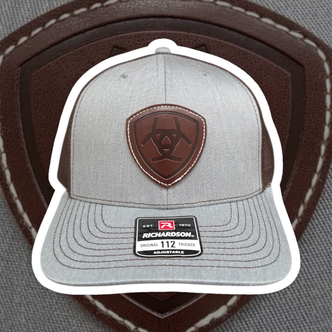 Ariat Leather Logo Grey Snapback