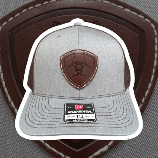Ariat Leather Logo Grey Snapback