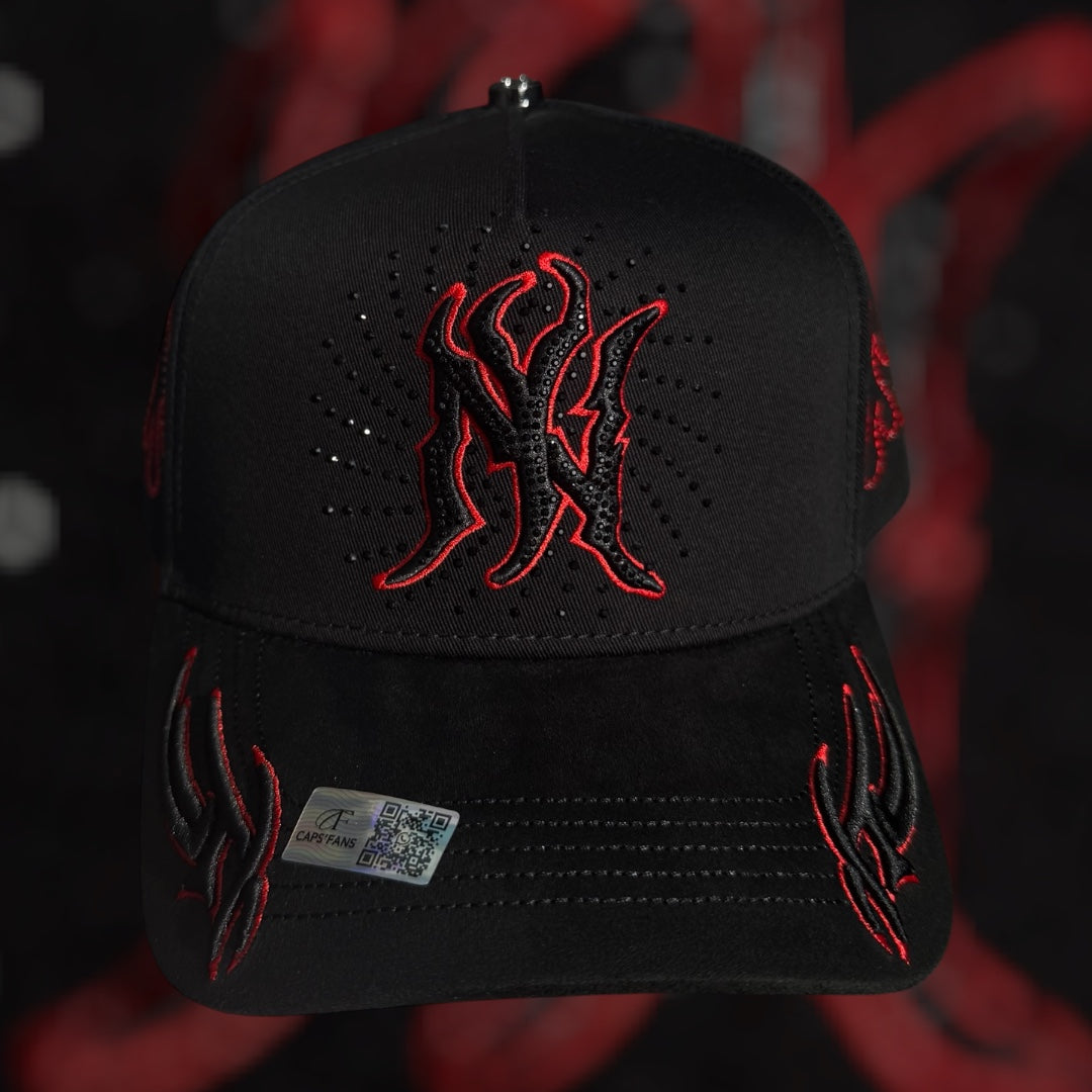 “NY Crystals” Red (CapsFans)