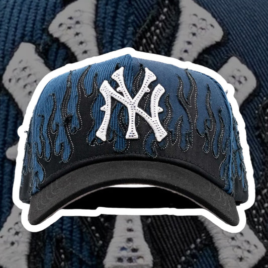 “NY Navy Flames” Premium Snapback (The Hat Dealers)