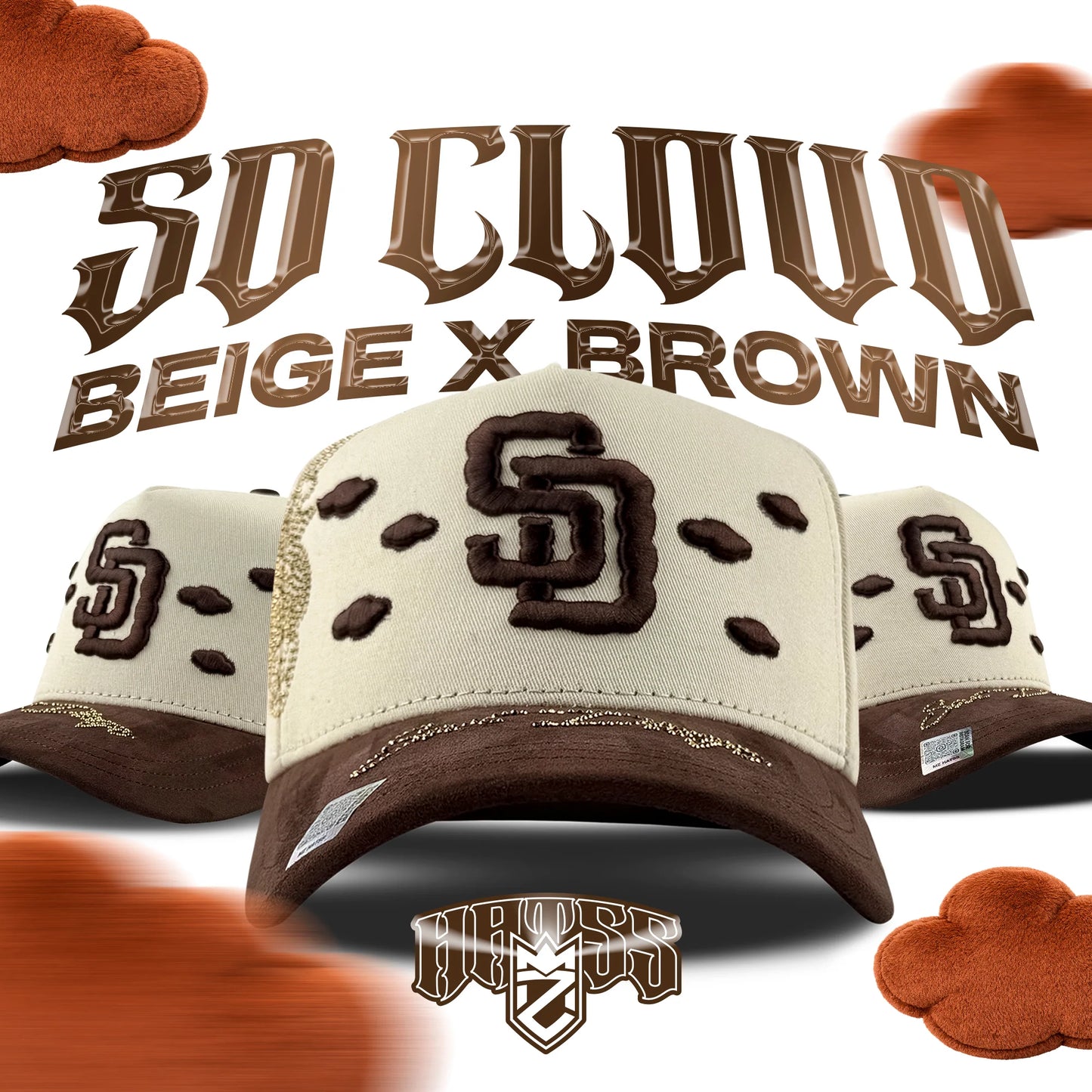“SD Clouds” Cream/Brown (MZ Hatss)