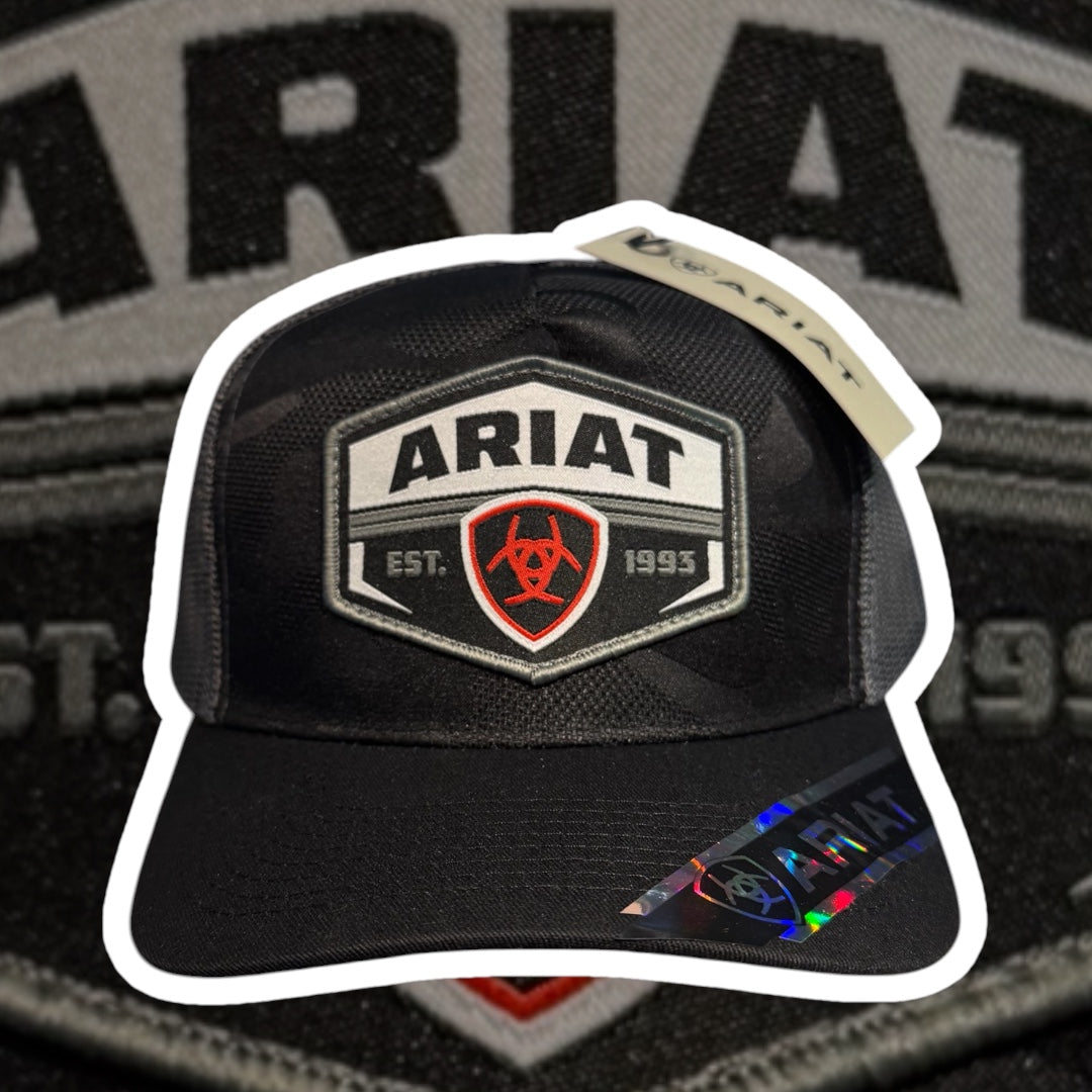 Ariat Black/Grey Camo Snapback