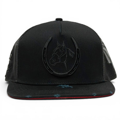 “Herradura” BLK/BLK Snapback (Los 3 Potrillos)