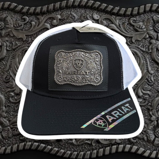 Ariat Cowboy Buckle Black Snapback