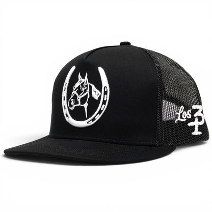“Herradura” Blk/White Snapback (Los 3 Potrillos)