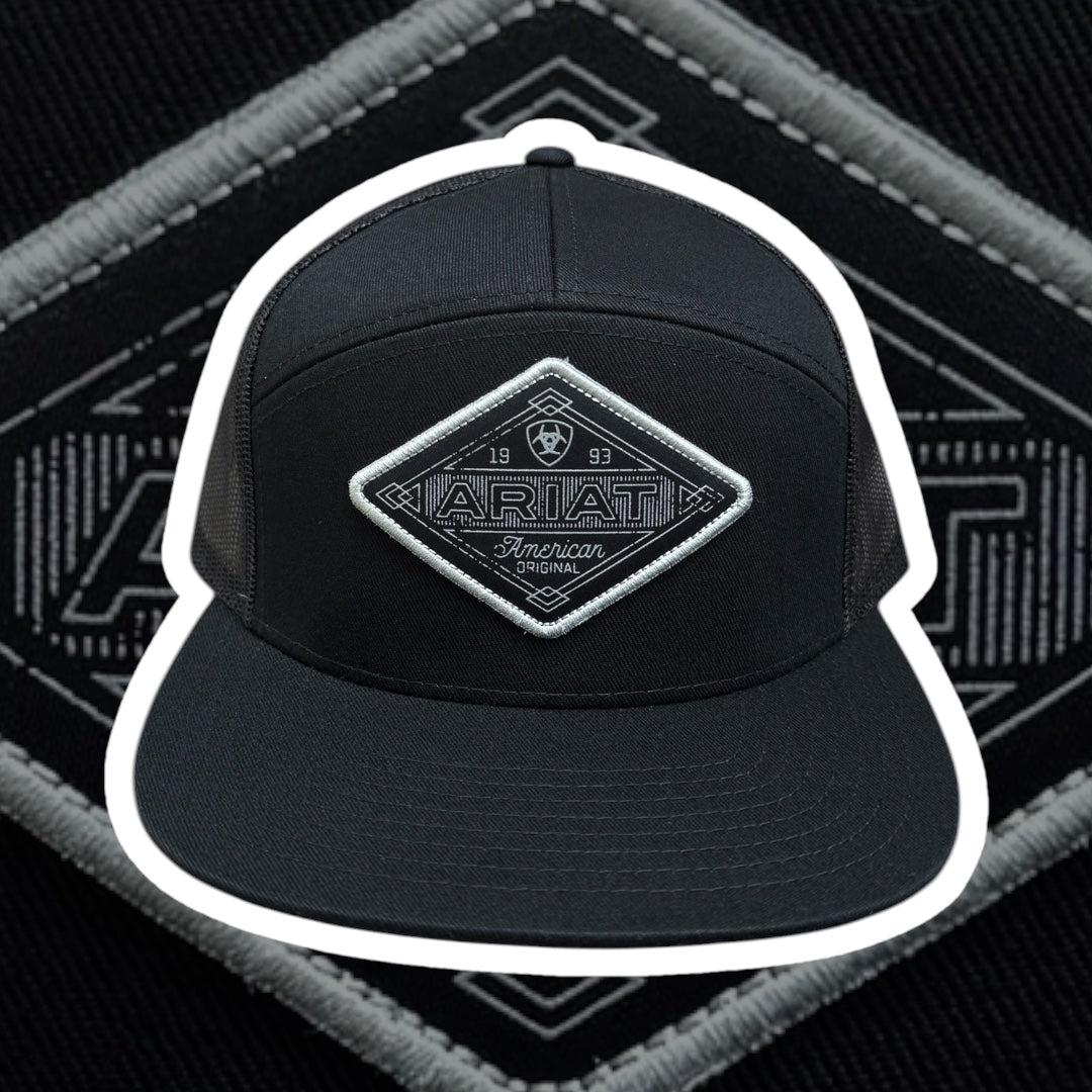 Ariat Black Snapback Flat Brim