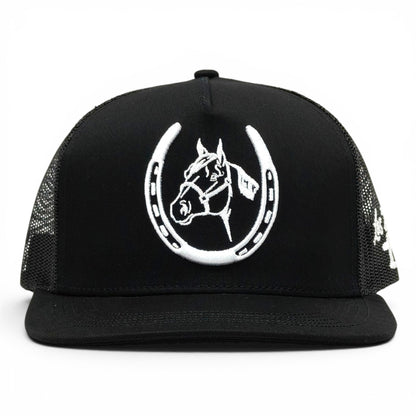 “Herradura” Blk/White Snapback (Los 3 Potrillos)