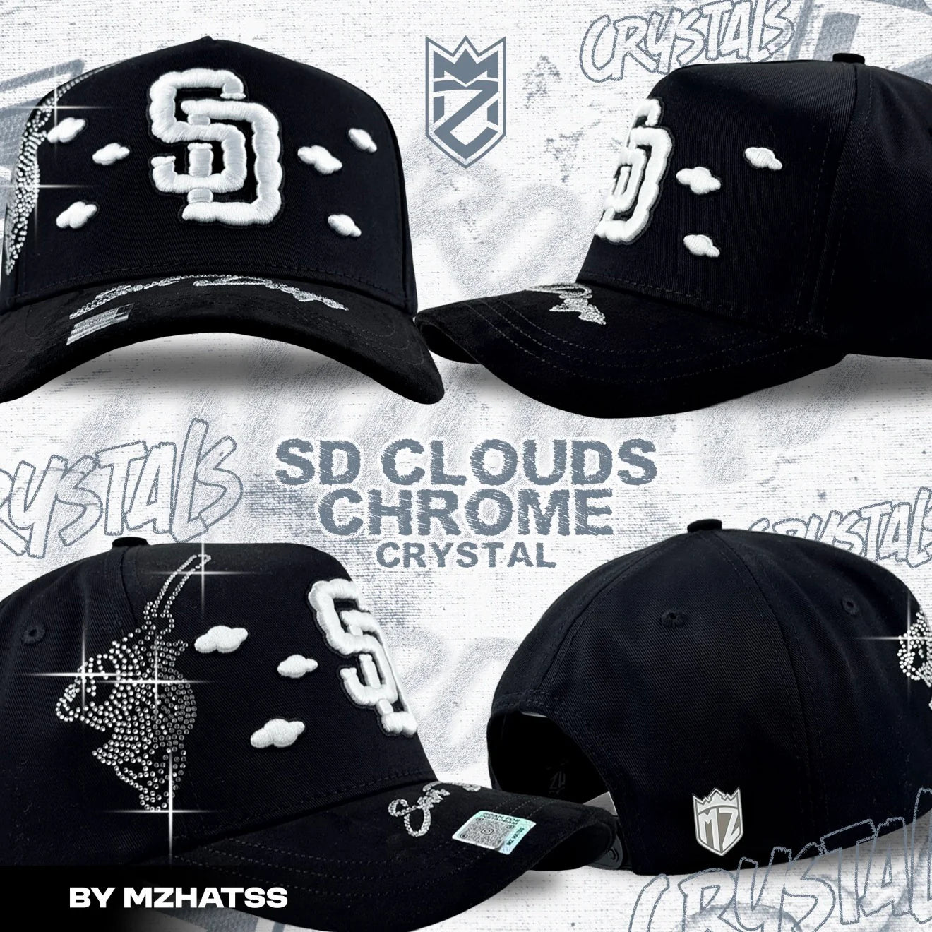 “SD Clouds” Black/White (MZ Hatss)